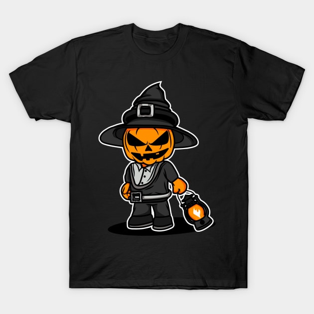 Jack O lantern Witch T-Shirt by beanbeardy